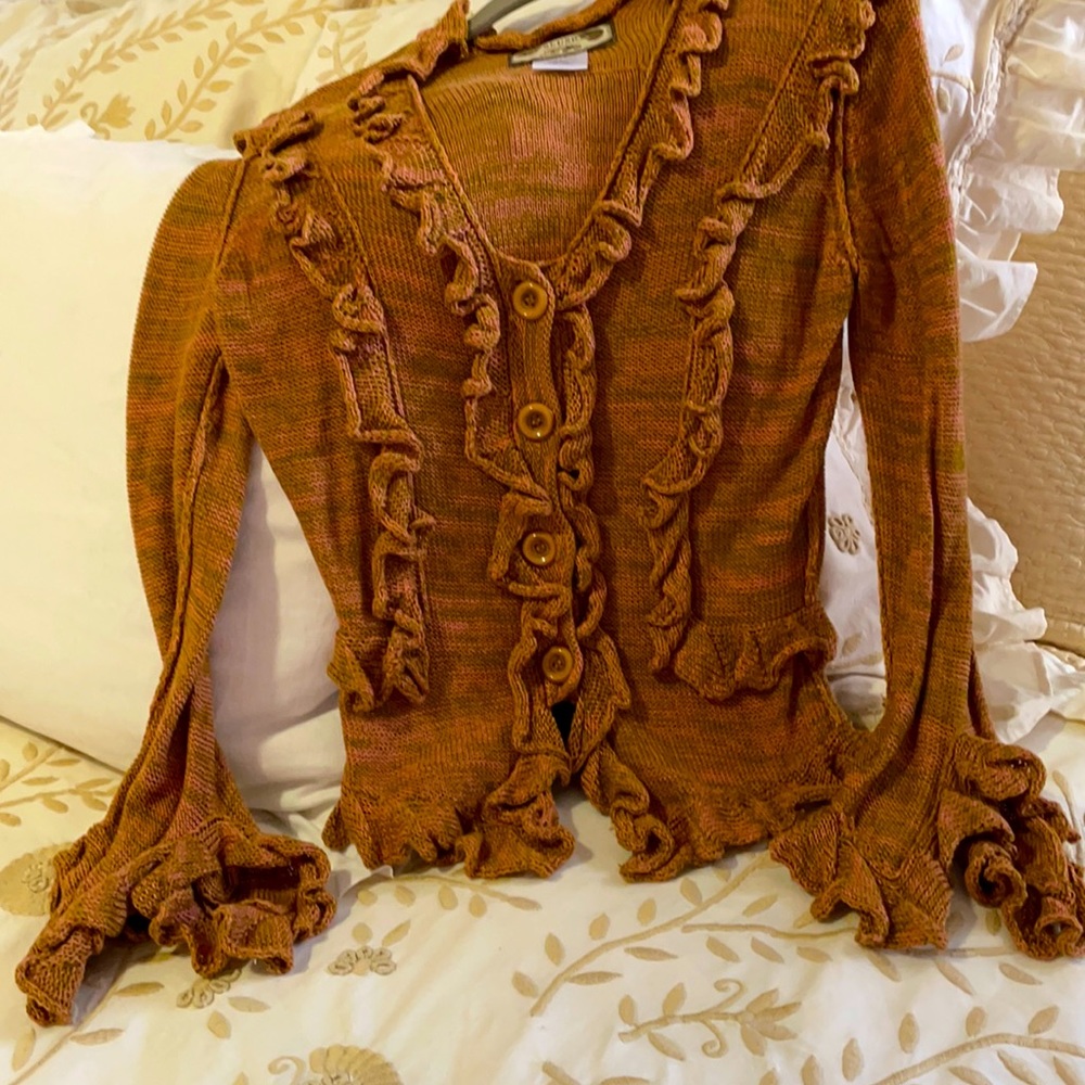 Ruffled cardigan from Anthropology